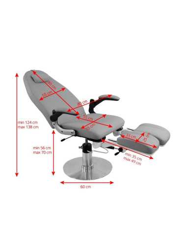 Fauteuils Podologie 112604 CHAISE HYDRAULIQUE PODOLOGIQUE AZZURRO 713A GRIS