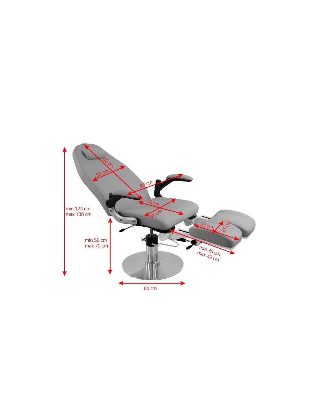 Podiatry Chairs 112604 AZZURRO 713A GREY HYDRAULIC PODIATRY CHAIR