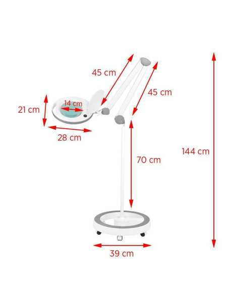 Lupa elegante 6014 lampada 60 led smd 5d con treppiede 
