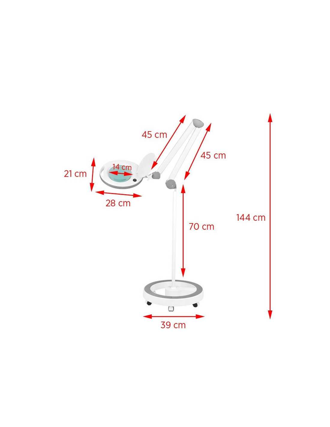 Lupa elegante 6014 lamp 60 led smd 5d met statief 