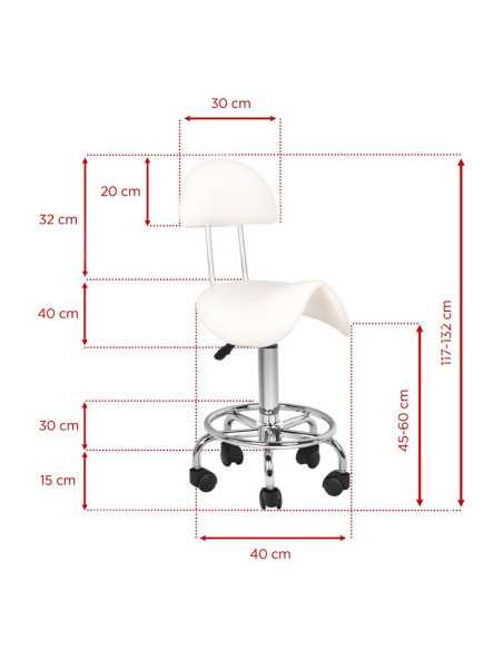 Associate Article 118590 TABOURET COSMETIQUE 6001 BLANC
