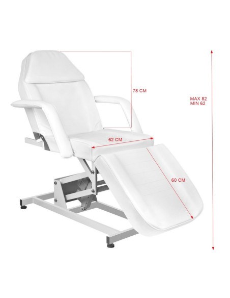 Table de Massage  122422 FAUTEUIL D'ESTHETIQUE ÉLECTRIQUE 1 MOTEUR BLANC 673A