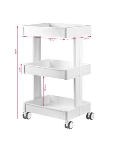 Trolley per cosmetici 084 bianco 
