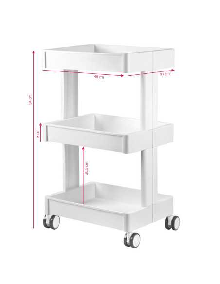 Trolley per cosmetici 084 bianco 