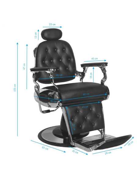 Francesco black grey hairdressing barber chair 