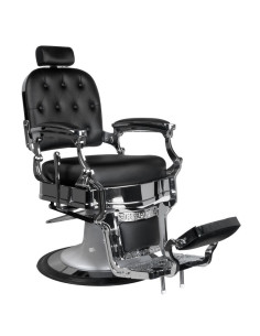 Fauteuil barbier ernesto capitonné argent noir 