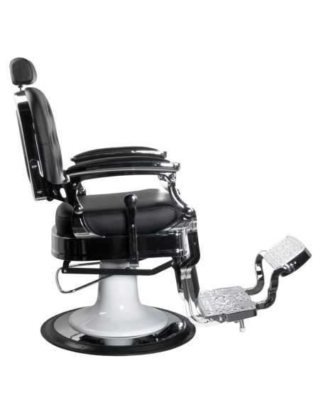 Fauteuil barbier ernesto capitonné argent noir 