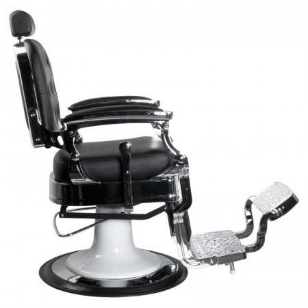 Sillón peluquero Ernesto acolchado plata negro 