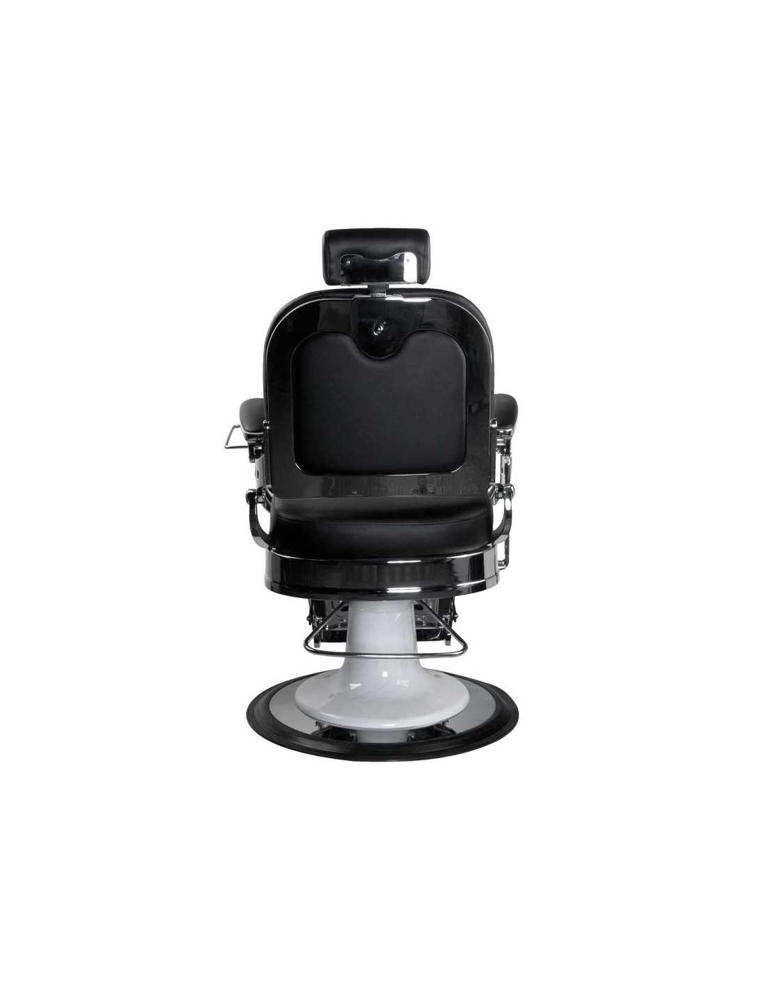 Ernesto Upholstered Barber chair – Silver & Black – Retro Look & Professional Comfort 