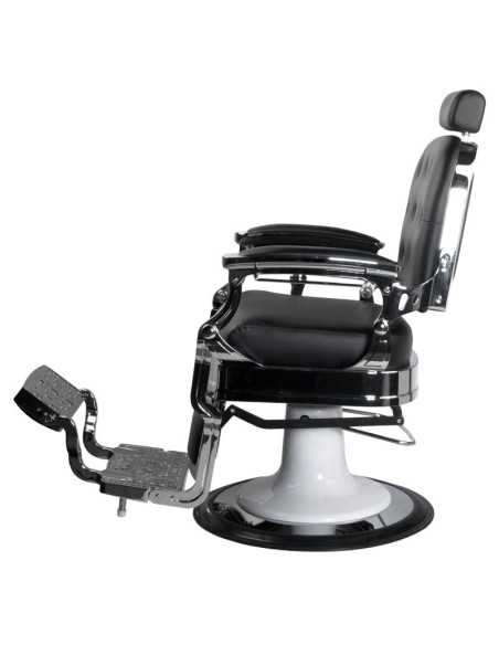 Fauteuil barbier ernesto capitonné argent noir 