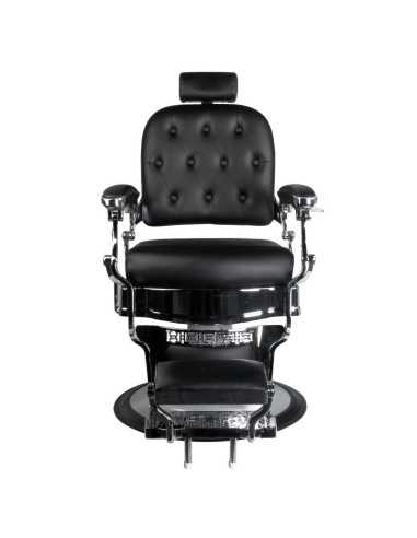 Barberstuhl Friseurstuhl Ernesto – Silber & Schwarz – Retro-Look & professioneller Komfort 