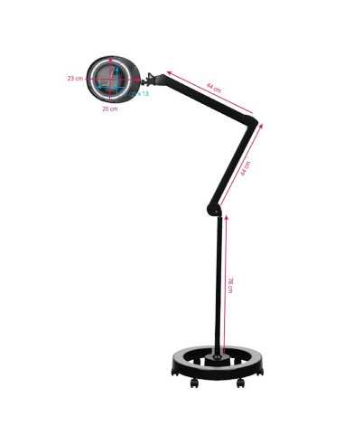 LUPA ELEGANTE 6025 60 LED SMD 5D LAMPE NOIRE AVEC TRÉPIED 