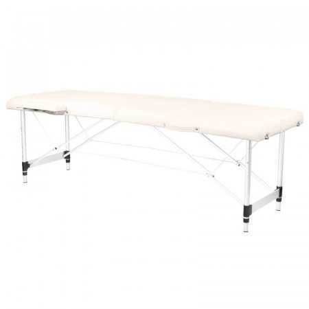 Portable massage table comfortable aluminum 2 sections cream