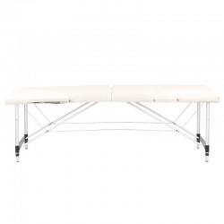 Portable massage table comfortable aluminum 2 sections cream
