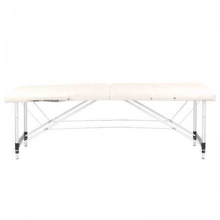 Portable massage table comfortable aluminum 2 sections cream