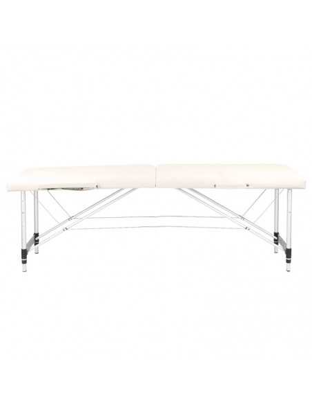 Table de massage portable confortable aluminium 2 sections crème