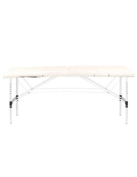 Mesa de Massagem 126960 MESA DE MASSAGEM PORTÁTIL CONFORTÁVEL ALUMÍNIO 2 SEÇÕES CREME