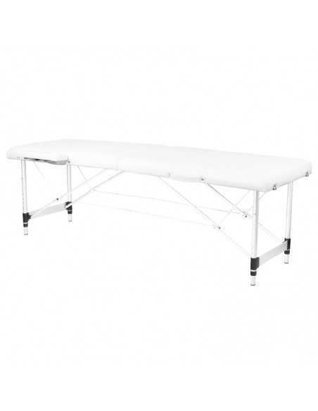 Prenosna masažna miza udobna aluminijasta 2 dela bela