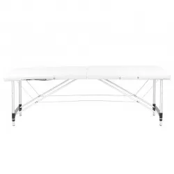 Table de massage portable confortable aluminium 2 sections blanc