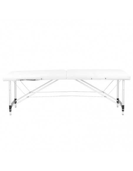 Table de massage portable confortable aluminium 2 sections blanc