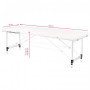 Table de Massage 126962 TABLE DE MASSAGE PORTABLE CONFORTABLE ALUMINIUM 2 SECTIONS BLANC