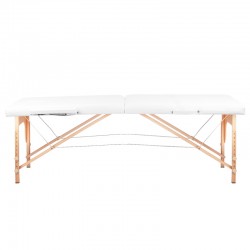 Comfort lesena zložljiva masažna miza 2 dela bela