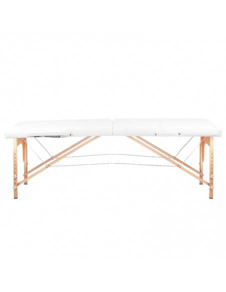 Comfort wood folding massage table 2 sections white