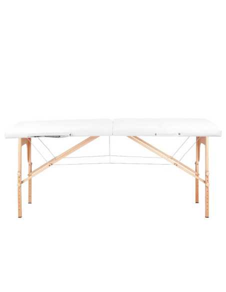 Mesa de Massagem 126965 MESA DE MASSAGEM DOBRÁVEL DE MADEIRA CONFORTO 2 SEÇÕES BRANCA