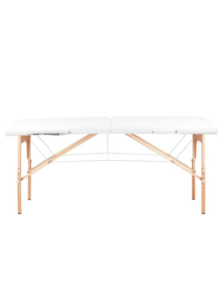 Mesa de Massagem 126965 MESA DE MASSAGEM DOBRÁVEL DE MADEIRA CONFORTO 2 SEÇÕES BRANCA