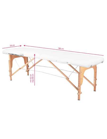 Mesa de Massagem 126965 MESA DE MASSAGEM DOBRÁVEL DE MADEIRA CONFORTO 2 SEÇÕES BRANCA