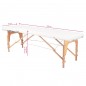 Table de massage pliante bois confort 2 sections blanc