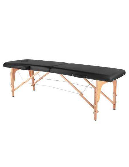 Mesa de massagem dobrável 126967 Mesa de massagem dobrável de madeira conforto 2 seções preta
