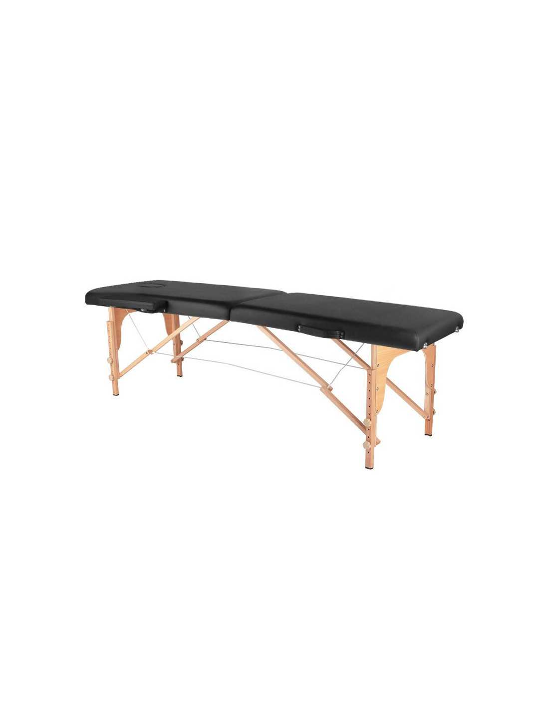 Table de massage pliante 126967 Table de massage pliante bois confort 2 sections noir