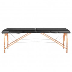 Table de Massage 126967 TABLE DE MASSAGE PLIANTE BOIS CONFORT 2 SECTIONS NOIR