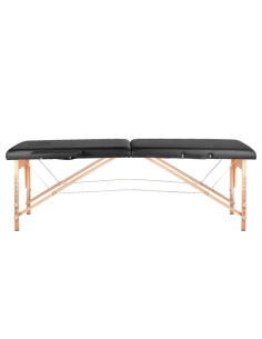 Comfort houten opklapbare massagetafel 2 secties zwart