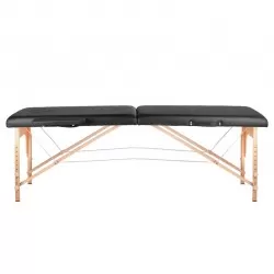 Table de massage pliante bois confort 2 sections noir