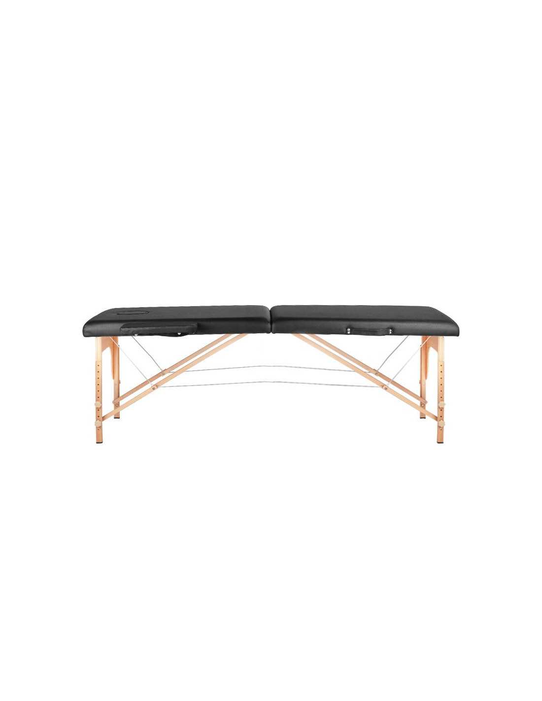 Table de massage pliante 126967 Table de massage pliante bois confort 2 sections noir