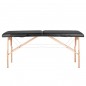 Comfort lesena zložljiva masažna miza 2 dela črna