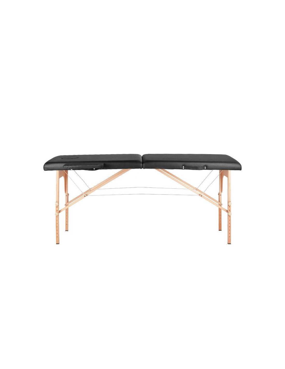 Table de massage pliante 126967 Table de massage pliante bois confort 2 sections noir