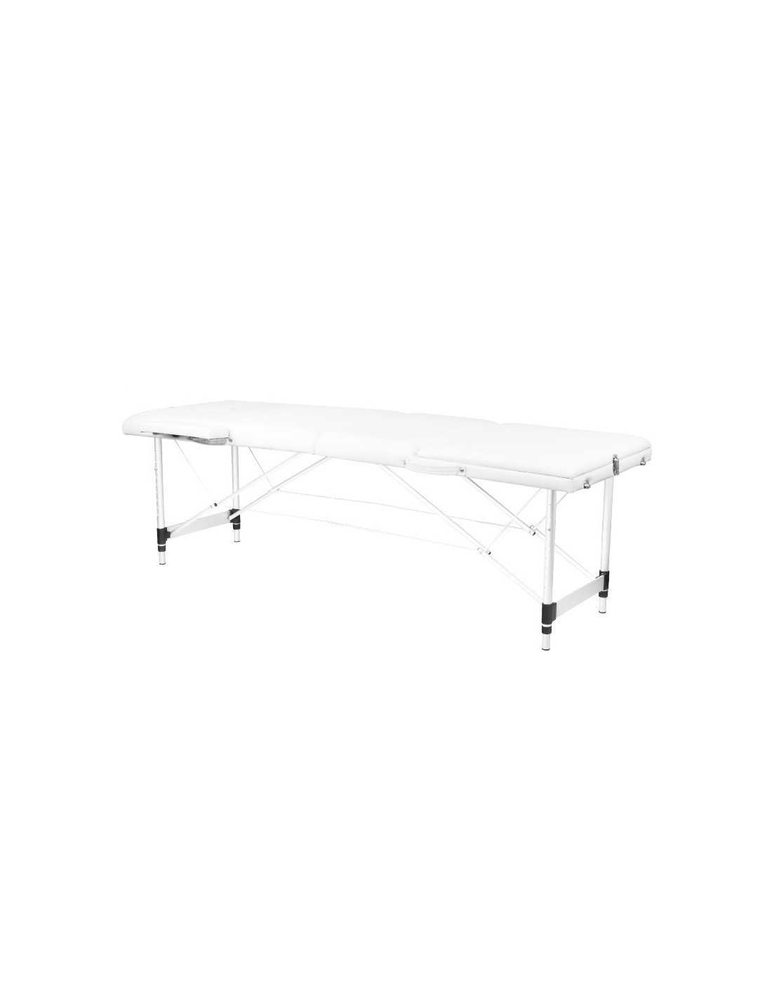 White Aluminum Folding Massage Table, Comfort, 3 Segments