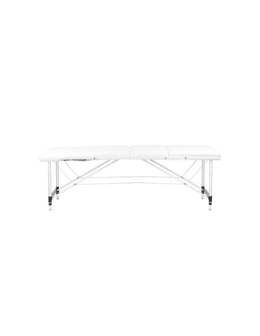 White Aluminum Folding Massage Table, Comfort, 3 Segments