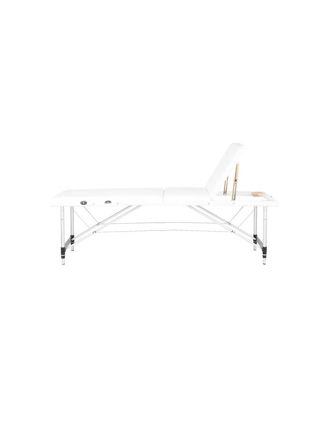 White Aluminum Folding Massage Table, Comfort, 3 Segments