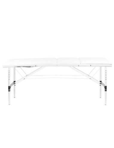 Klappbare Massageliege aus weißem Aluminium, Komfort, 3 Segmente
