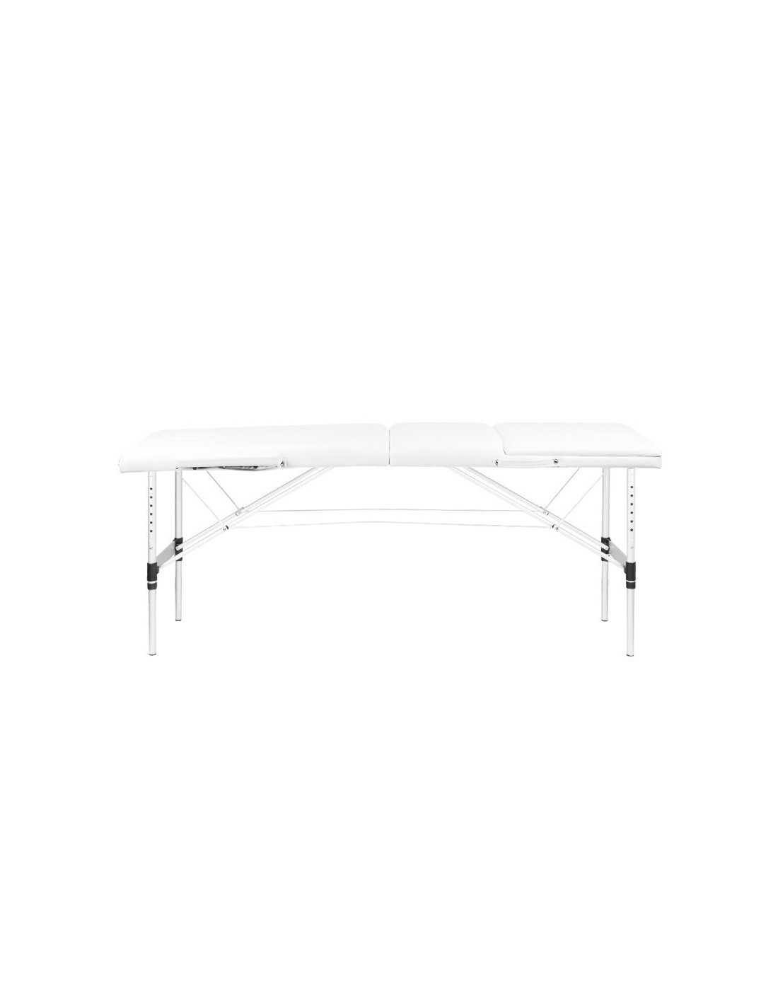 White Aluminum Folding Massage Table, Comfort, 3 Segments