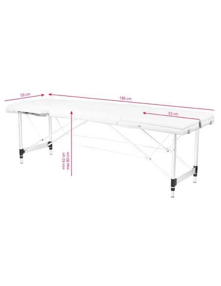 Associate Article 126968 STÓŁ SKŁADANY DO MASAŻU ALUMINIOWY KOMFORT 3 SEGMENTOWY WHITE