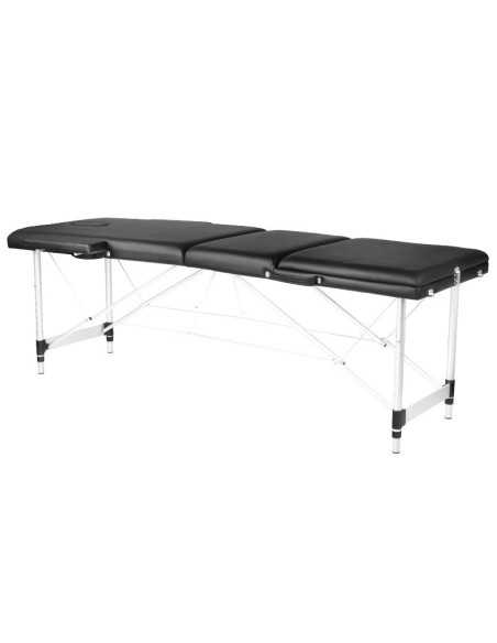 Aluminium comfort opklapbare massagetafel 3 secties zwart