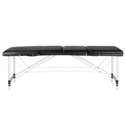 Table de massage pliante confort aluminium 3 sections noir