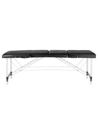 KOMFORT KLAPPBARE MASSAGELIEGE AUS ALUMINIUM, 3-TEILIG, SCHWARZ