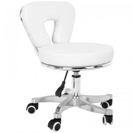 Tabouret à roulettes pedicure 9266 blanc