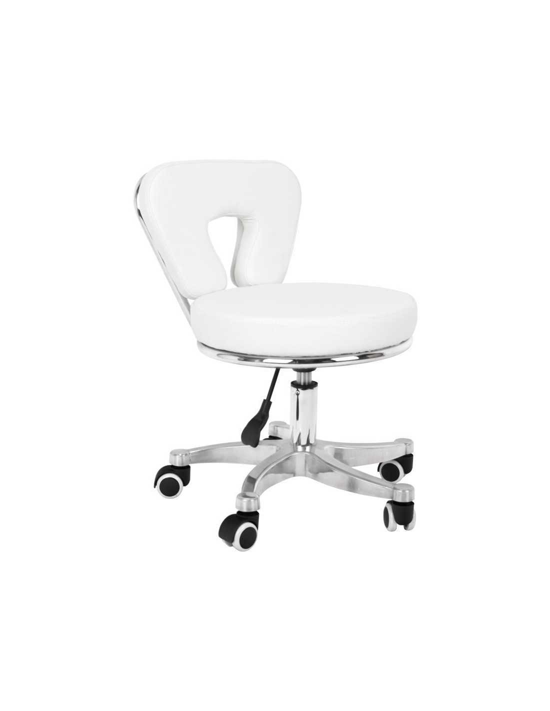 Tabouret à roulettes PEDICURE 9266 BLANC
